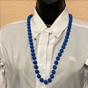 Bold Blue Beaded Necklace